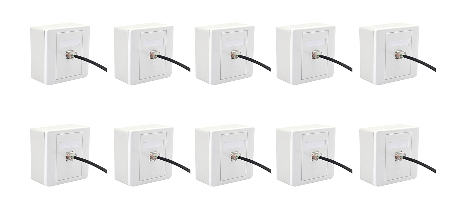 BOXNUBE Combo Set - RJ45 CAT6 LAN I/O Network Keystone Jack + Gang Box + Face Plate BOXNUBE Combo Set - RJ45 CAT6 LAN I/O Network Keystone Jack + Gang Box + Face Plate